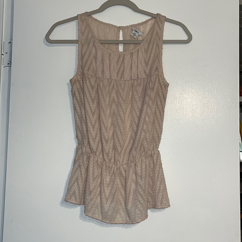 Cream colored peplum tank